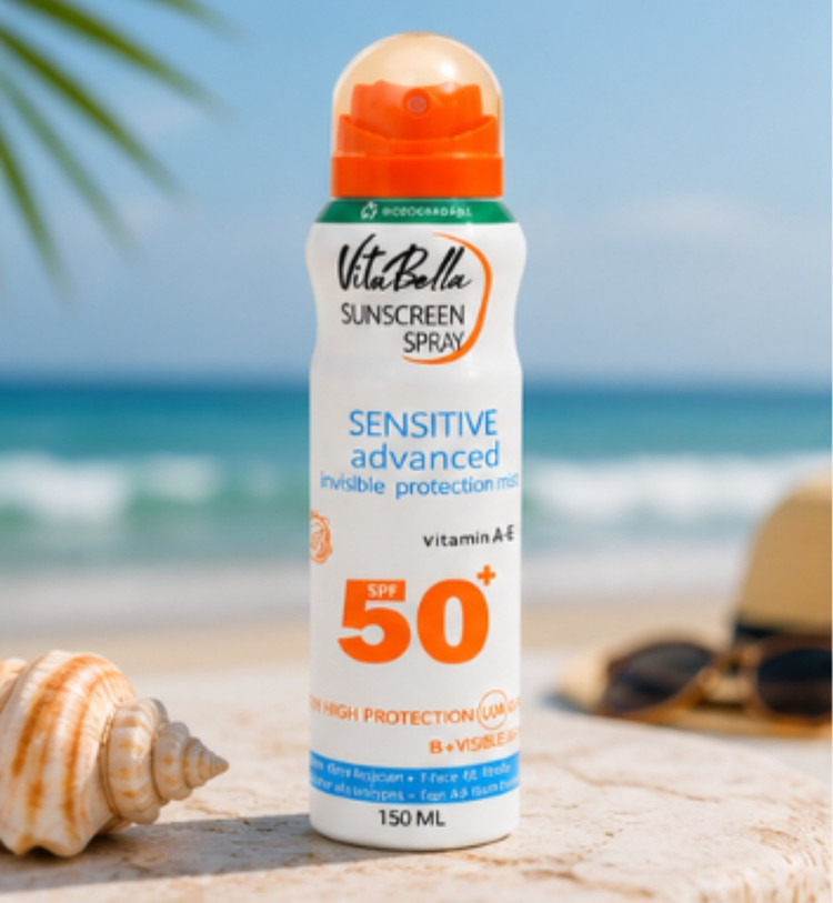 اسپری 150 میل ضد آفتاب SPF ۵۰ پوست حساس ویتابلا
