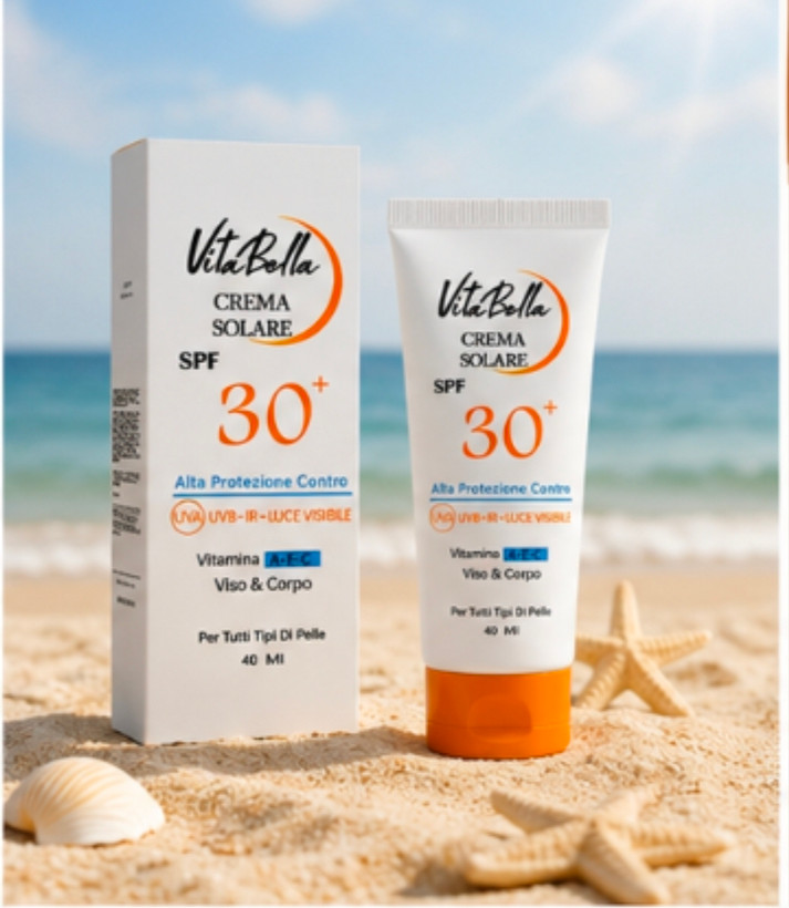 کرم ضد آفتاب spf۳۰ بی رنگ حجم ۴۰ میل انواع پوست ویتابلا