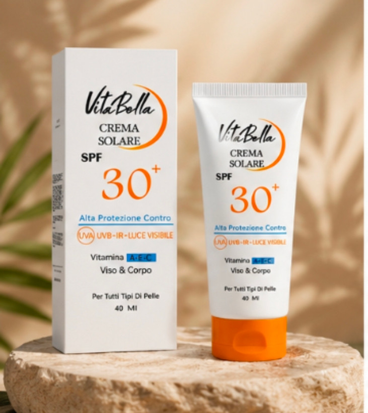 کرم ضد آفتاب spf۳۰ بی رنگ حجم ۴۰ میل انواع پوست ویتابلا