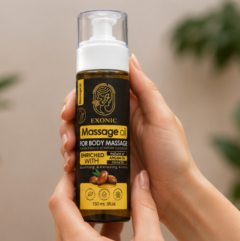 روغن ماساژ بدن اکسونیک حاوی روغن بادام شیرین و روغن یاس 150 میل