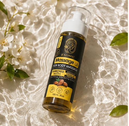 روغن ماساژ بدن اکسونیک روغن بادام شیرین و روغن یاس(تولید جدید)150 میل